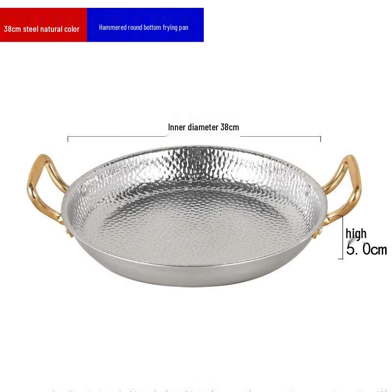 ZISIZ 3-Layer Stainless Steel Hammered Multi-Purpose Frying Pan