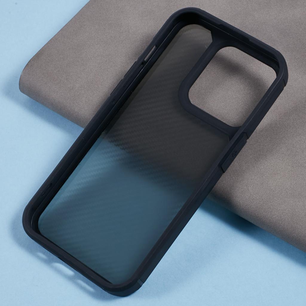For iPhone 15 Pro Max Case Carbon Fiber Texture TPU+PC Anti-Drop Phone Cover