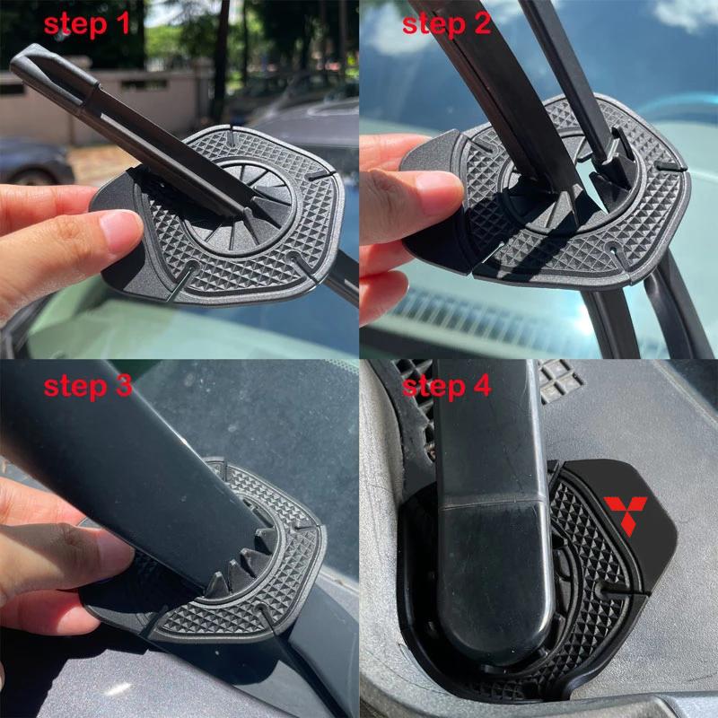 Car Windshield Wiper Arm Hole Protection Cover Silicone Dust Cover For Mitsubishi Asx Lancer Outlander Pajero Ralliart