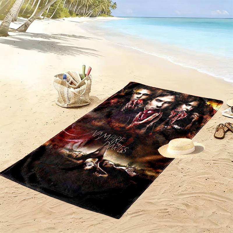 Vampire Diaries Print Strandtuch, Großes Weiches Schnelltrocknendes Handtuch für Strand Camping Schwimmen
