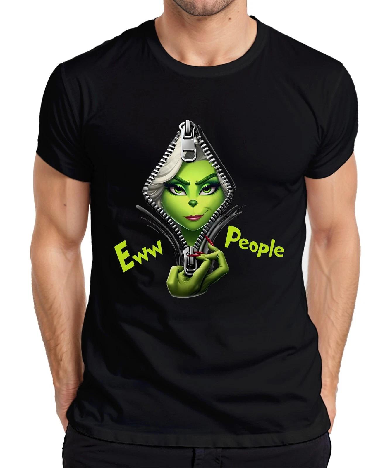 Eww People Grinch Reißverschluss grün Frau sarkastisch Geschenk Herren T-Shirt XXXXL