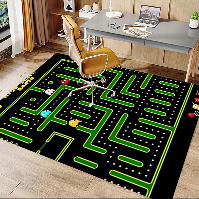 1pc Pacman Maze Adventure Carpet for Playroom Bedroom Living Room Sofa Home Decor,kids Game Area Rug Non-slip Floor Mat Y730144