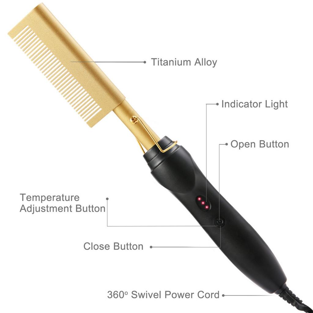 Wet and Dry Dual-use, Electric Copper Comb, Straightening Comb, Straightener, Home Use, Perm, Curling Iron, Curling Comb