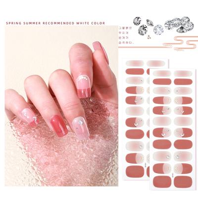 22 Stück/Blätter Nagellackstreifen für Frauen, selbstklebende Nagellackaufkleber in warmen Farben, komplette Nagelfolien für Nagelkunst