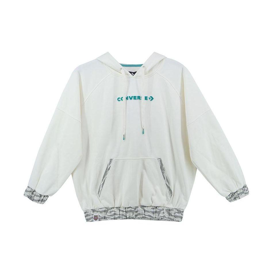 

Converse New Year Water Tiger Series Пуловер с тигровым принтом на подоле, женские топы, молочно-белый 10024158-A02