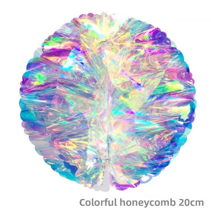 Fantasy Snowflake Honeycomb Ball Hanging Ice and Snow Christmas Tree Pendant Colorful Christmas Spring Festival Decoration Party