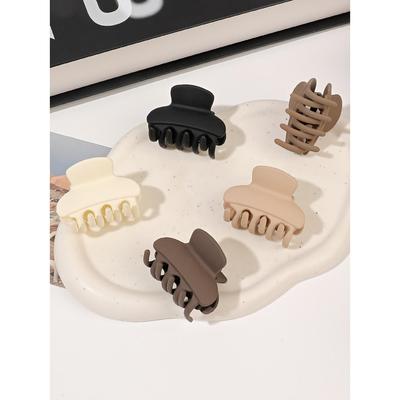 5 Pcs Medium Natural Color  Hair Claw Clips Strong Grip Non-slip Jaw Clips for Women Girls Thin Thick Curly Hair.