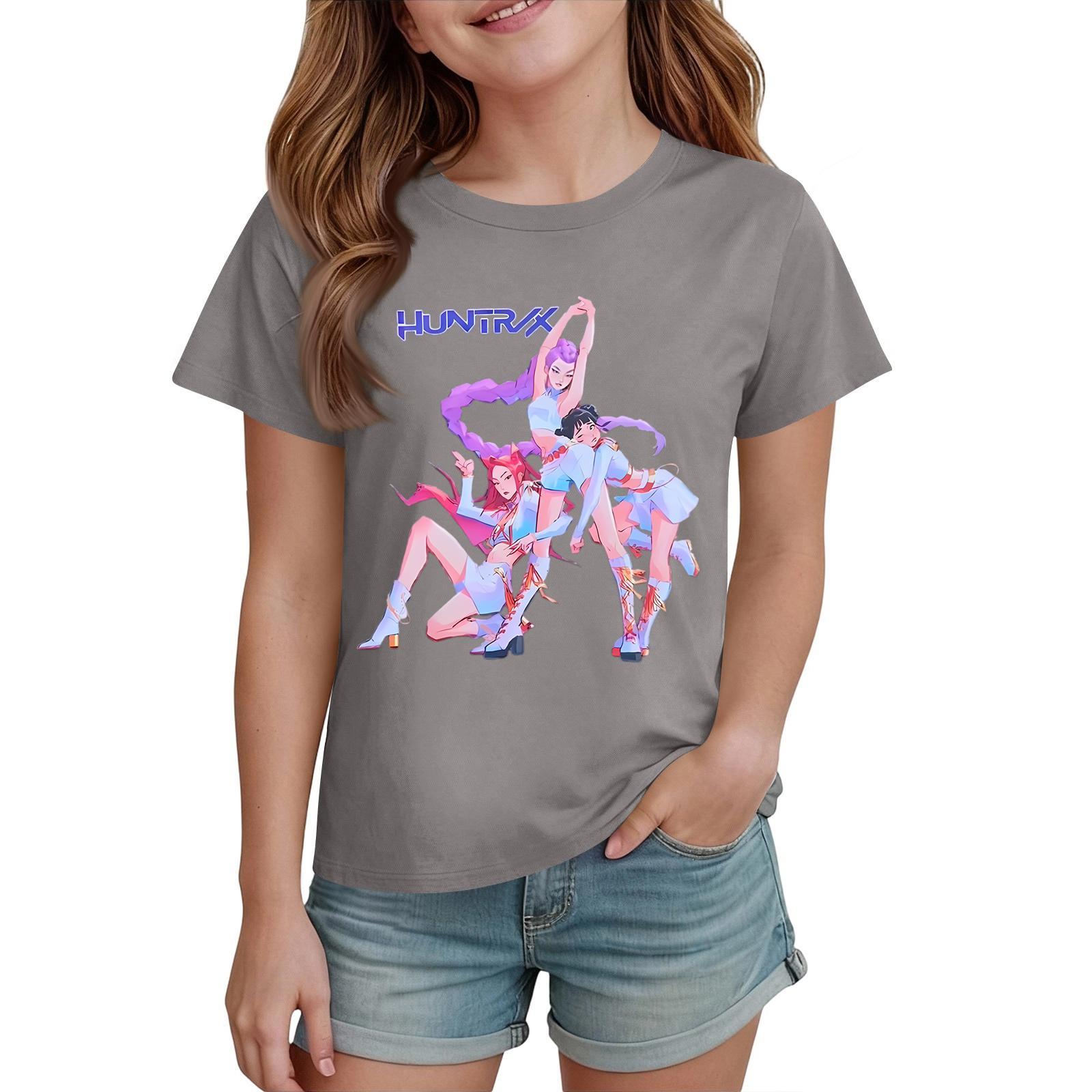 Children s Casual Printed Round Neck Short-sleeved Top 110