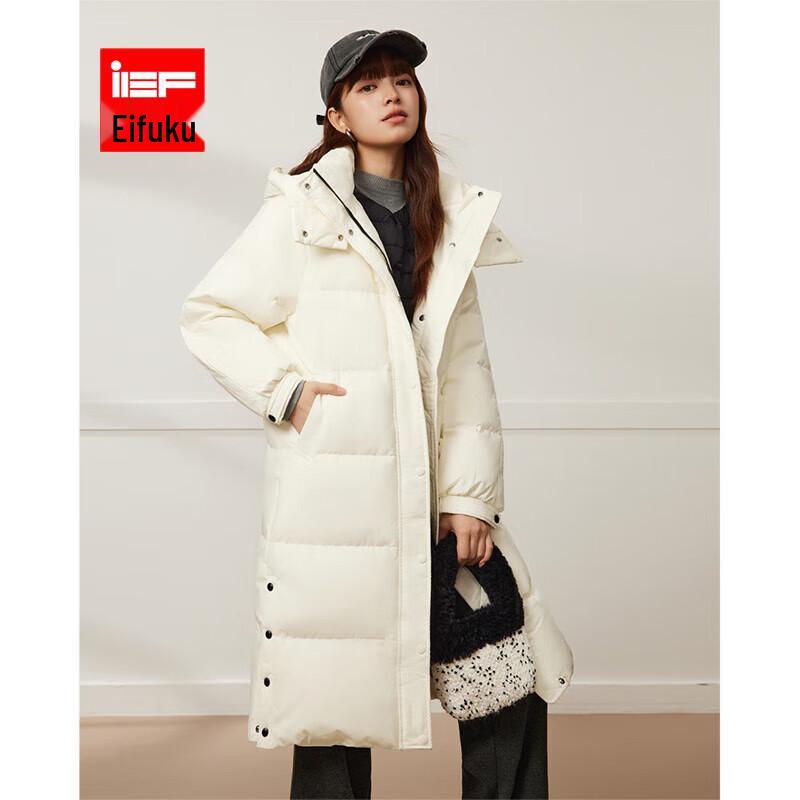 IEF Women's 2024 Winter Hooded Duck Down Long Coat