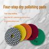 Four-Step Dry Polishing Pads: Quick Grind for Stone, 34-Inch Angle Grinders, Ideal for Marble & Granite Renovation.