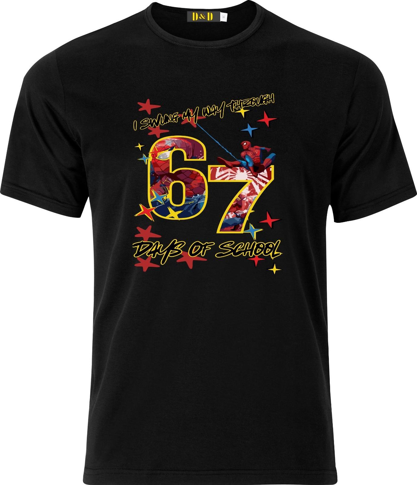 I Swung my way through 67 days of School Funny Humour Full Colour D.T.F T Shirt Mens Womens Tees Top S