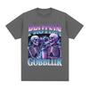 Protein Gobbler Gym TShirt Funny Skeleton Fitness Weightlifting Meme Graphic TShirt Unisex Women Fashion High Quality Cotton Tees