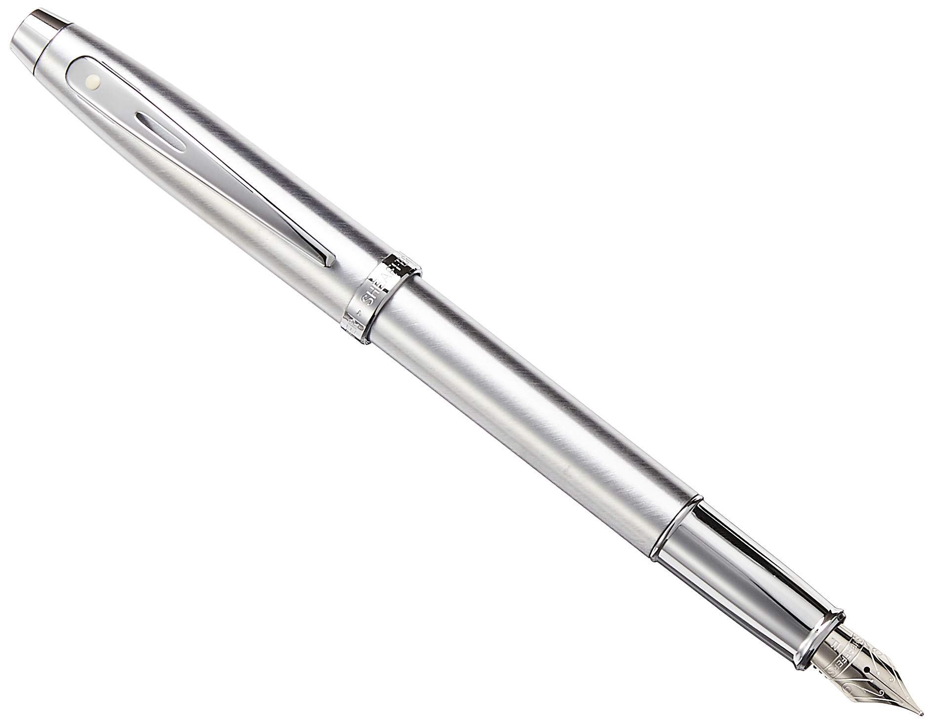 

Перьевая ручка Sheaffer 100 из матового хрома с хромированной отделкой и тонким пером