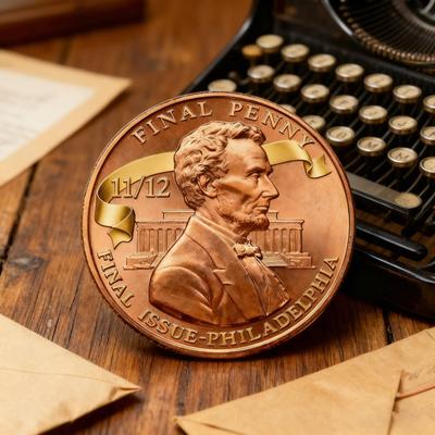 Yousheng The Last Penny Tribute Token Souvenir Coin Collector-Grade Final Penny Tribute Coin with Vintage Finish Commemorative Packaging History Gift