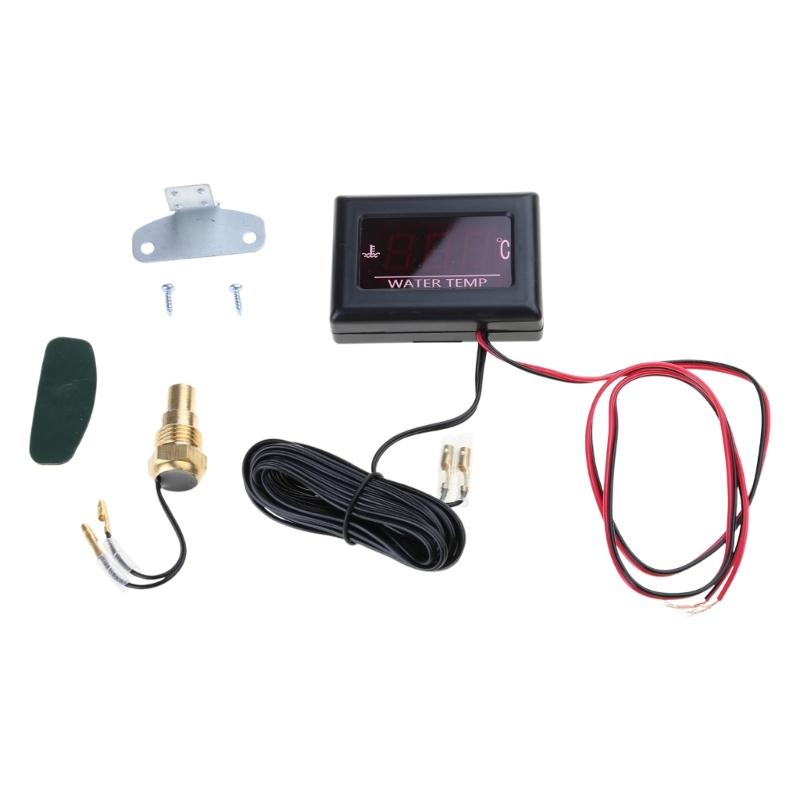 Universal Motorcycle Digital Thermometer Instrument Water Temp Meter Gauge Sensor for Head Plug 8mm 10mm 12mm 14mm 16mm