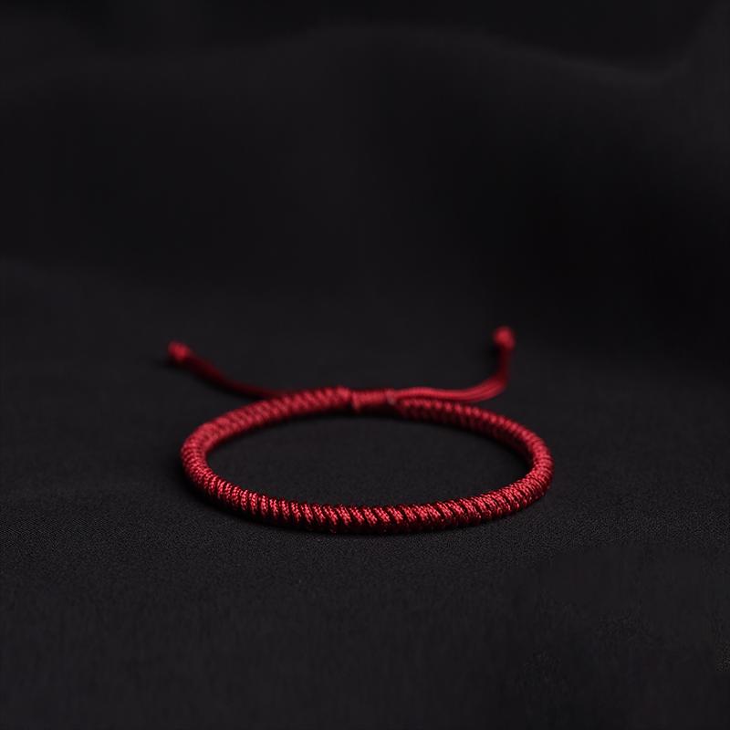 Burgunder Dunkelrot Geburtsjahr Armband: Unisex gewebtes Seil mit Diamant Glücksknoten, Geschenk zum Drachenjahr