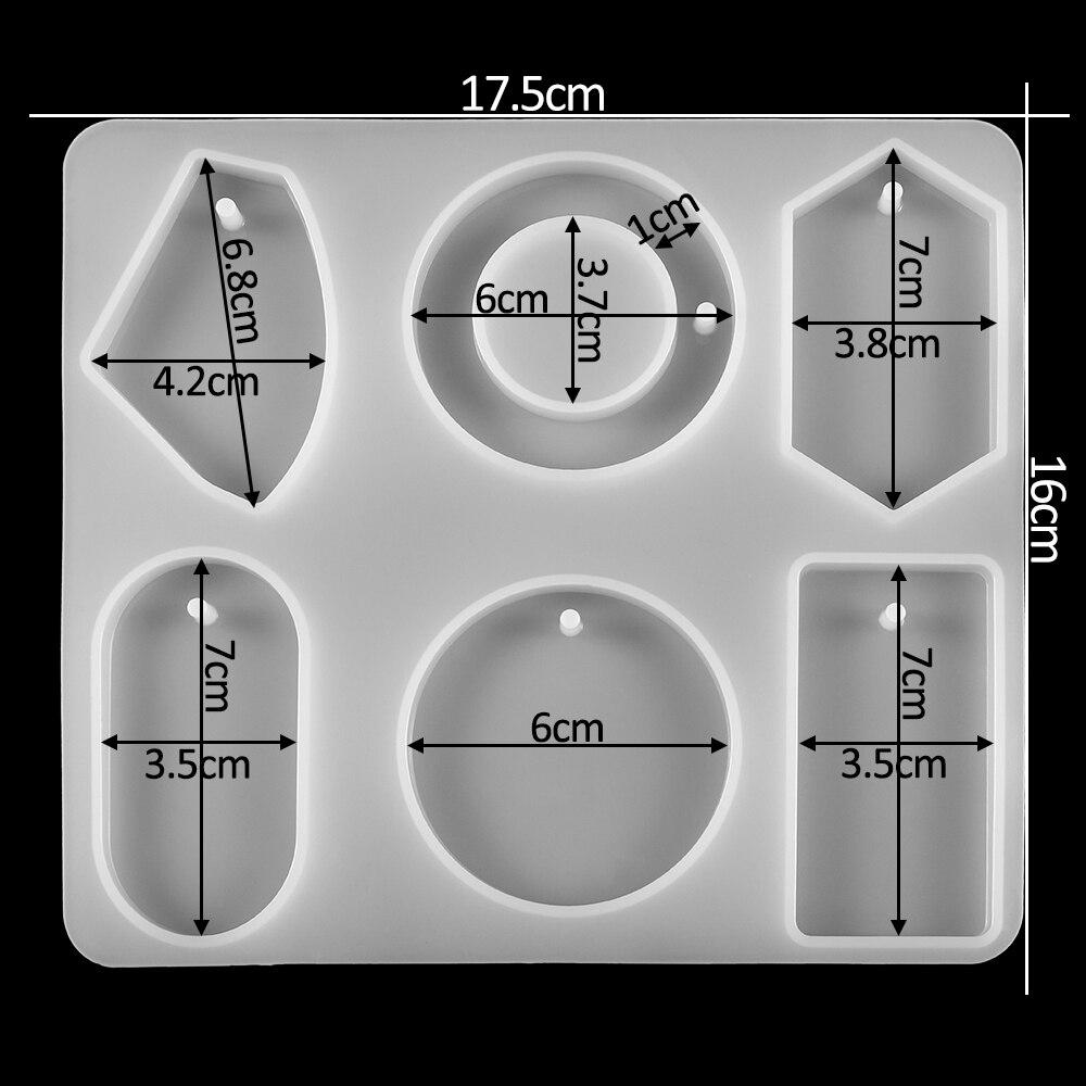 6Pcs Round Pendant Casting Silicone Epoxy Molds Sets UV Epoxy Resin Molds Tools For DIY Jewelry Making Findings Supplies Kits