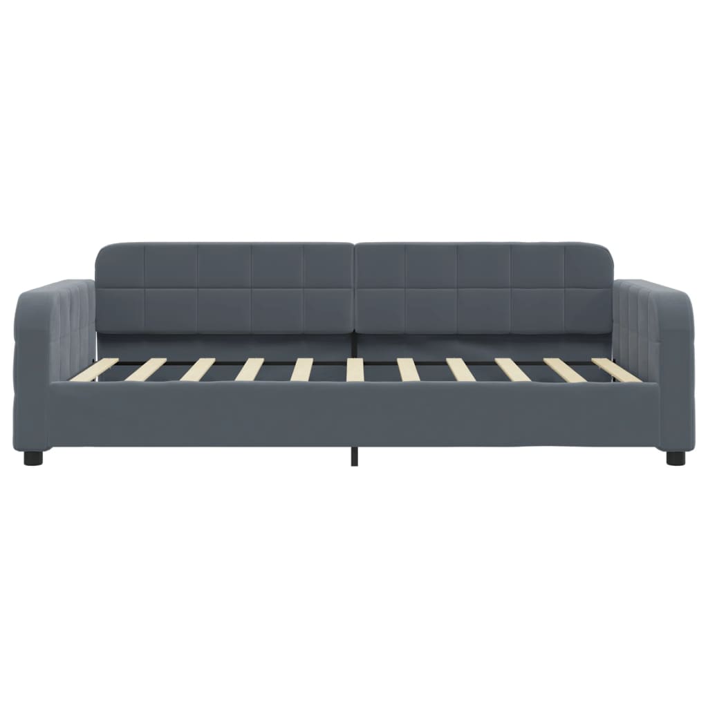 Extendable Daybed with Drawers Dark Grey 90x190 cm Velvet
