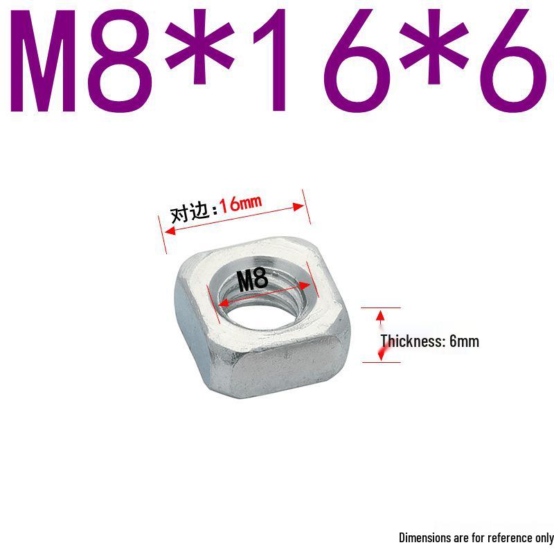 Galvanized Thin Square Nut Cap M4-M16