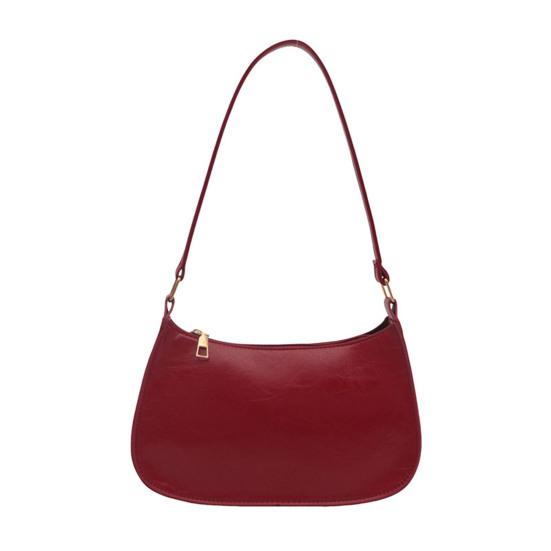 Women Retro Shoulder Bag Faux Leather Underarm Bag Purse Classic Tote Handbag with Zipper Closure for Street Party Work