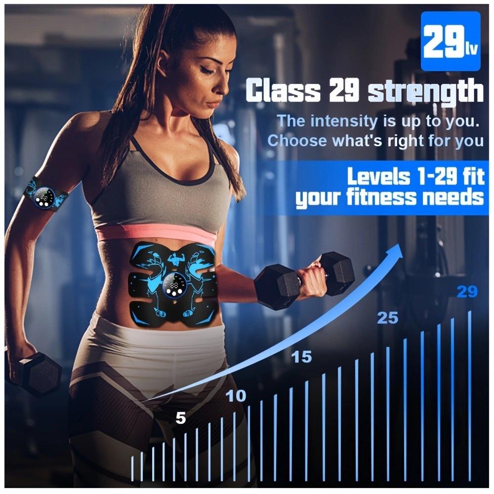 EMS Abs Trainer Rechargeable Abdominal Muscle Stimulator Belt With Multiple Fitness Modes For Core Workout And Home Gym Use