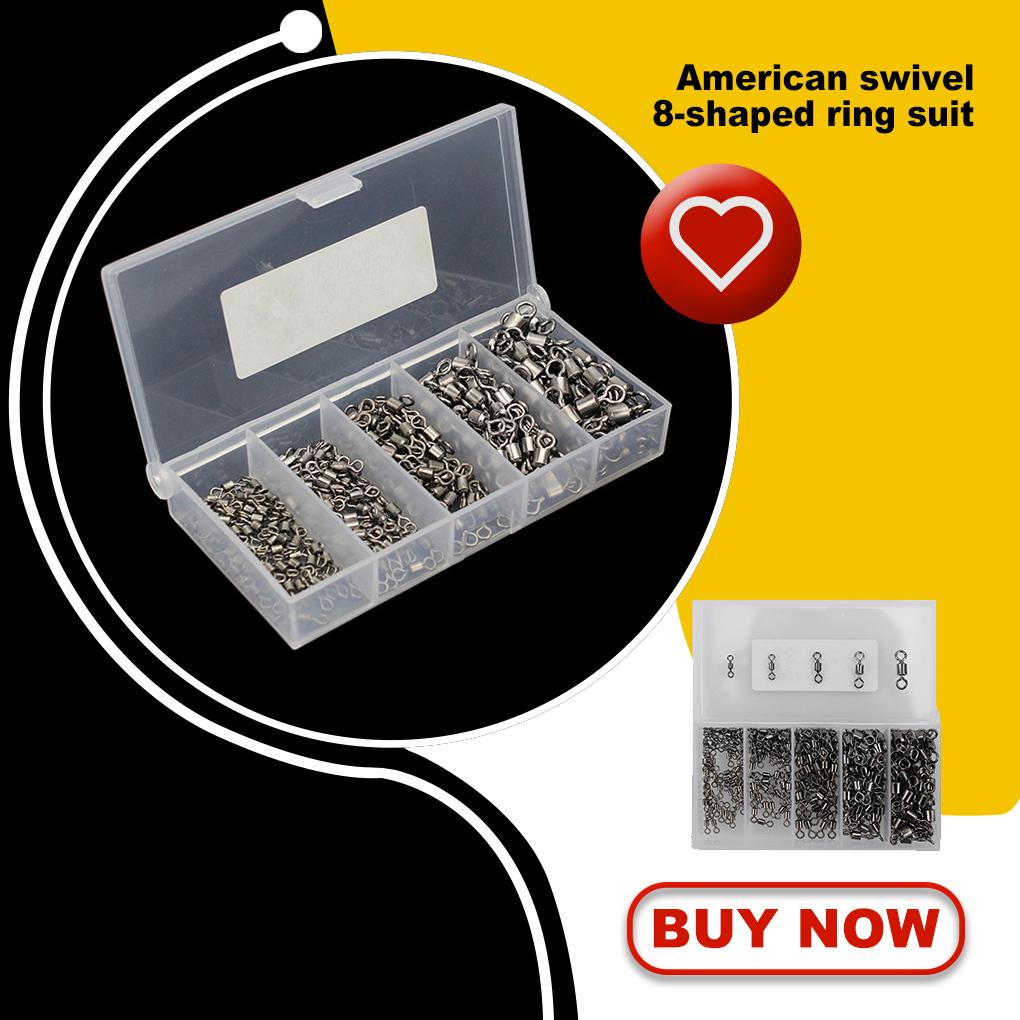 251pcs Connector Bearing Solid Connectors with Fishing Snap High Strength Ball Clips Rotating Swivel Locks Set