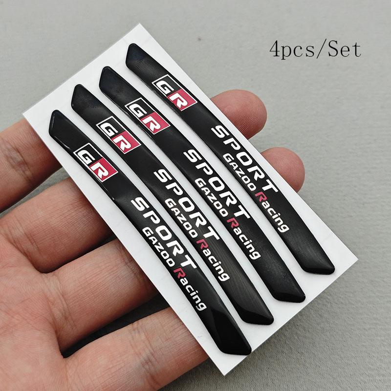 4Pcs Aluminum Car Logo GR Sport Wheel Rim Stickers Badge Emblem For Toyota Gazoo Racing Camry RAV4 Corolla Prado YARiS Hilux