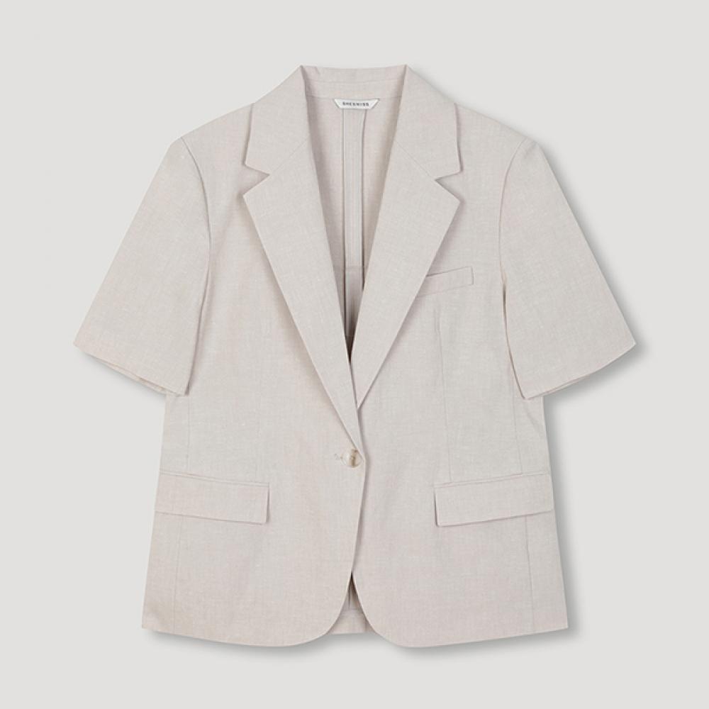 

She S miSS Linen Blend Short Sleeve Jacket Swwjkn21090 Ot oatmeal/55