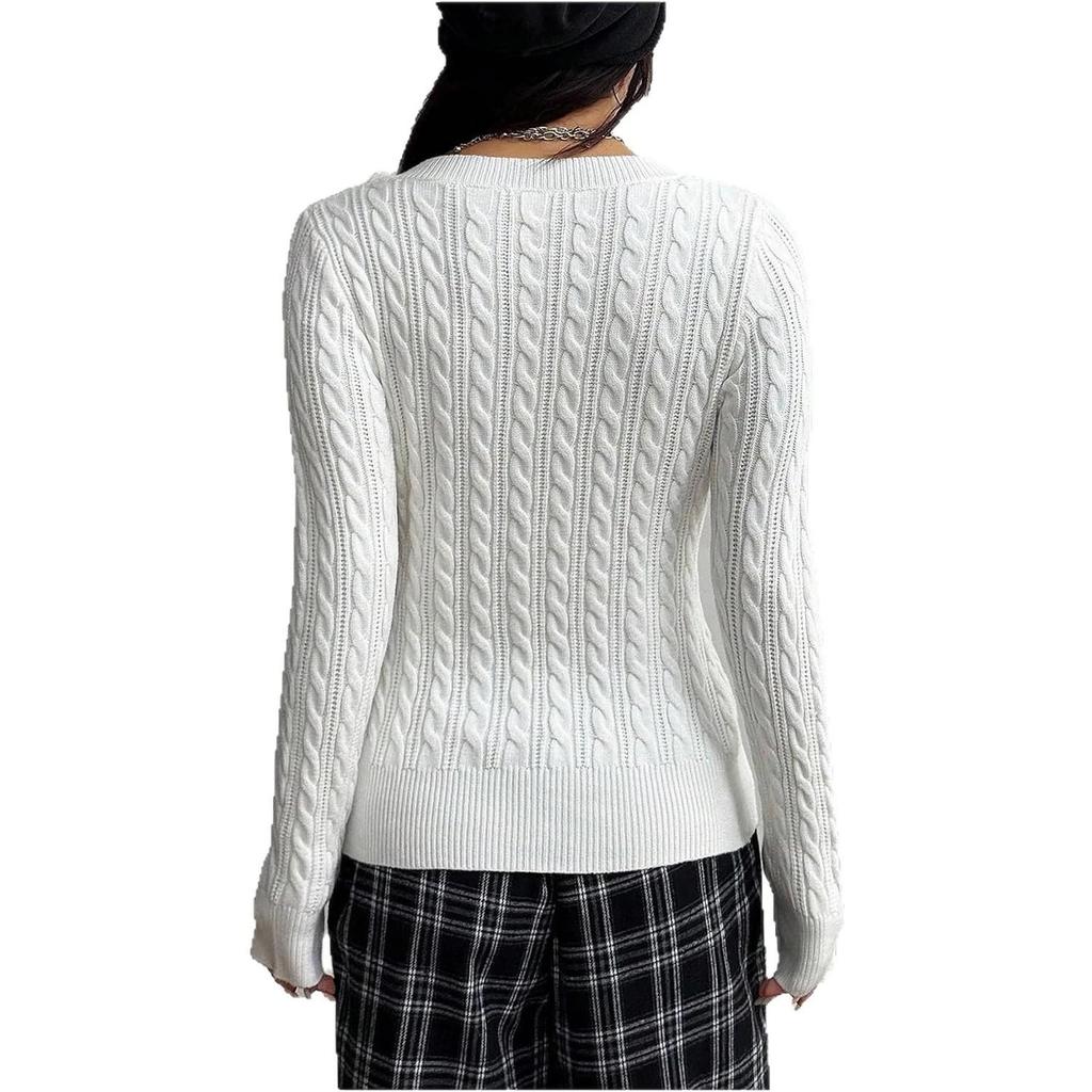 2026 Spring/Autumn Women's Loose Knit V-Neck Top - Versatile European/American Street Style