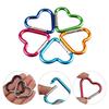 2Pcs Tasche Zubehör Aluminium Schlüsselring Haken Outdoor Herz-förmigen Schlüsselbund Clip Karabiner 2 Zoll