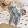 Dui Dui Socks Women's Autumn and Winter Mid-calf Socks, Pure Cotton Grey Style, Trendy Spring and Summer Rolled-up Postpartum Socks, Long Socks