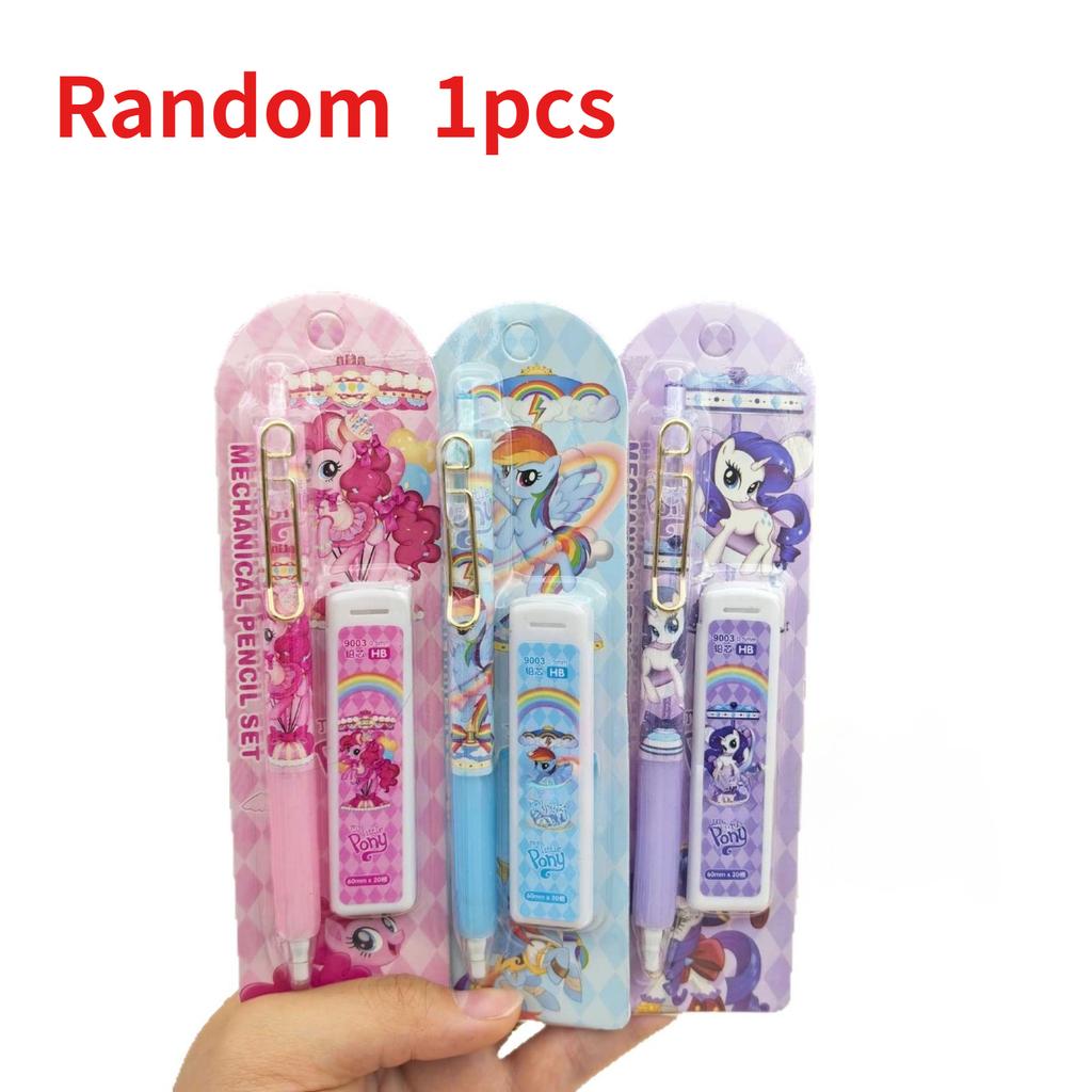 My Little Pony Automatic Pencil Set, Unsharpenable Continuous Lead, Cartoon Push-Button Mechanical Pencil