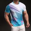 897853A Summer 2025 American Casual Short-sleeved Fashionable Sports Slim Elastic Fitness Outdoor T-shirt Men
