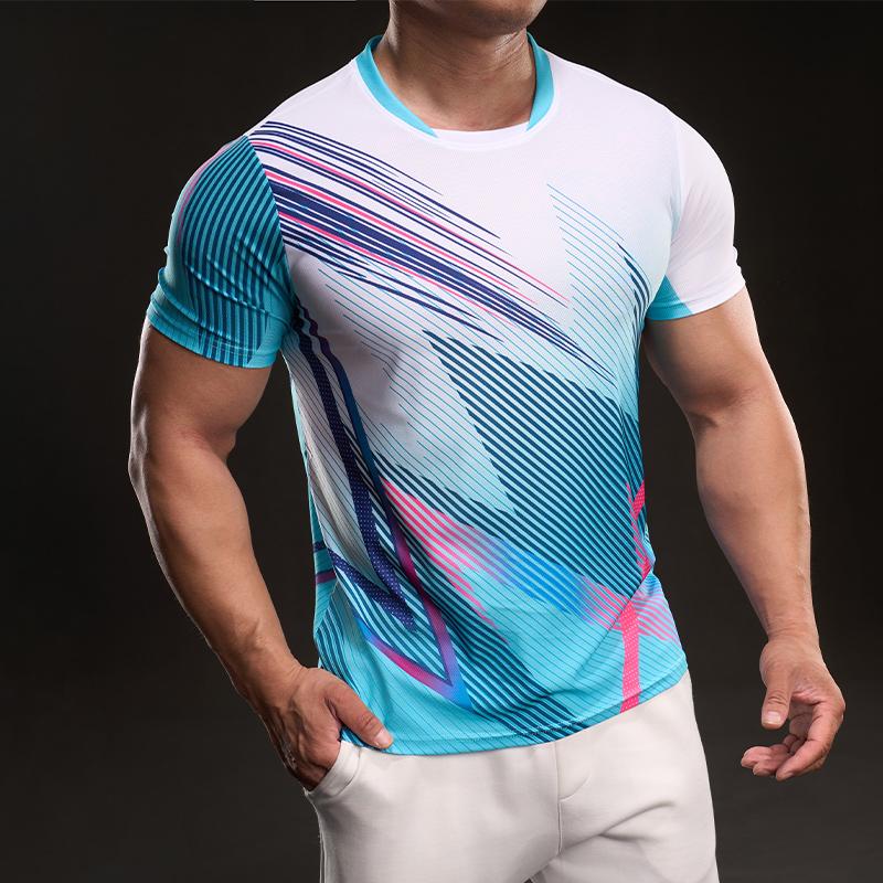 897853A Summer 2025 American Casual Short-sleeved Fashionable Sports Slim Elastic Fitness Outdoor T-shirt Men
