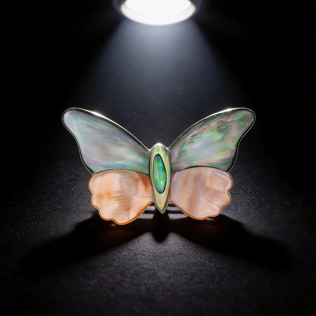 Shell Butterfly Brooch Handmade Craft With Dual Use For Fashion Accessories