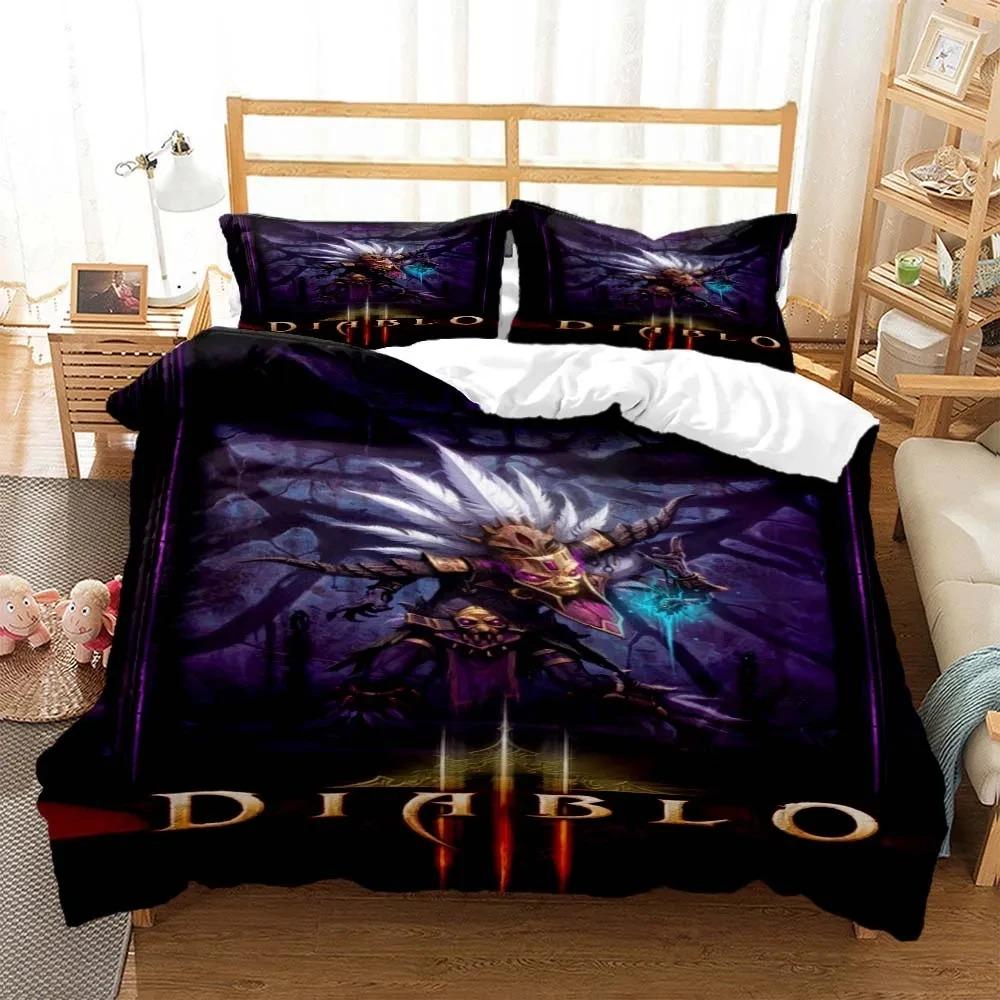 Game Diablo Bedding Set Boys Girls Twin Queen Size Duvet Cover Pillowcase Bed Kids Adult Fashion Home Textileextile Tool