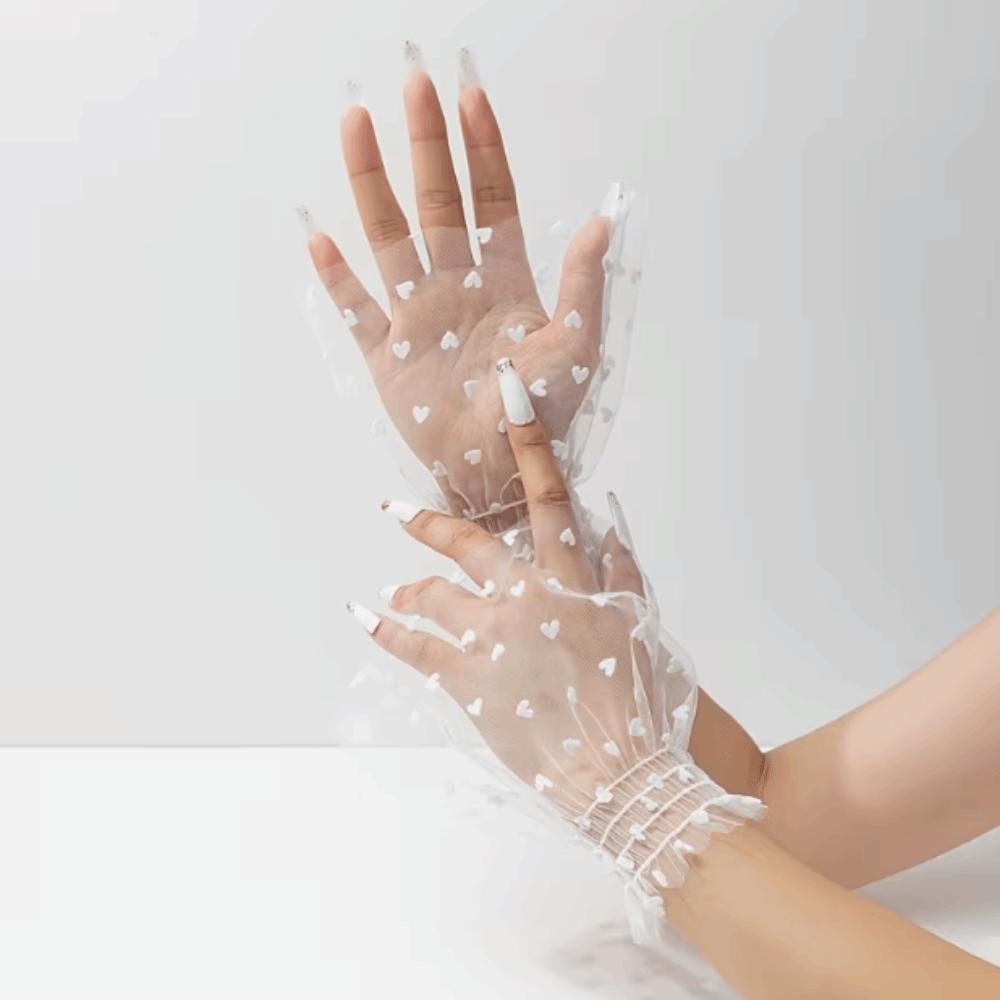 Short Polka Dot Fake Sleeves Sweet Fake Pleated Cuff All-match Nail Art Sleeves Social Media