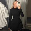 European Style Women's Winter 2025 Waist-Cinching Slim Dress