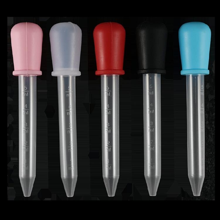 5Pcs 5ML Silicone Graduated Pipettes With Rubber Suction Top Liquid Droppers For Oil Liquid Handling In Science Labs