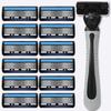 Men's Six-Layer Stainless Steel Razor with Manual Shaving Head