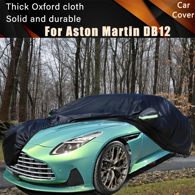 Für Aston Martin DB12 Schwarze Autoabdeckung Outdoor Wasserdicht Staubdicht Sonnenschutz Regen Schnee Schutz Dickes Oxford-Gewebe Vollständige Außenabdeckung