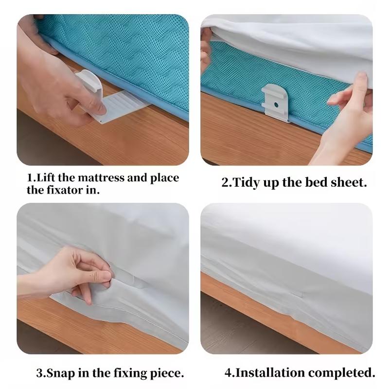 4pcs Non-Slip Bed Sheet Clips Multi-Functional Bed Sheet Holder Adjustable Plastic Bed Cover Fixing Clip No Drill Bed Sheet Grip