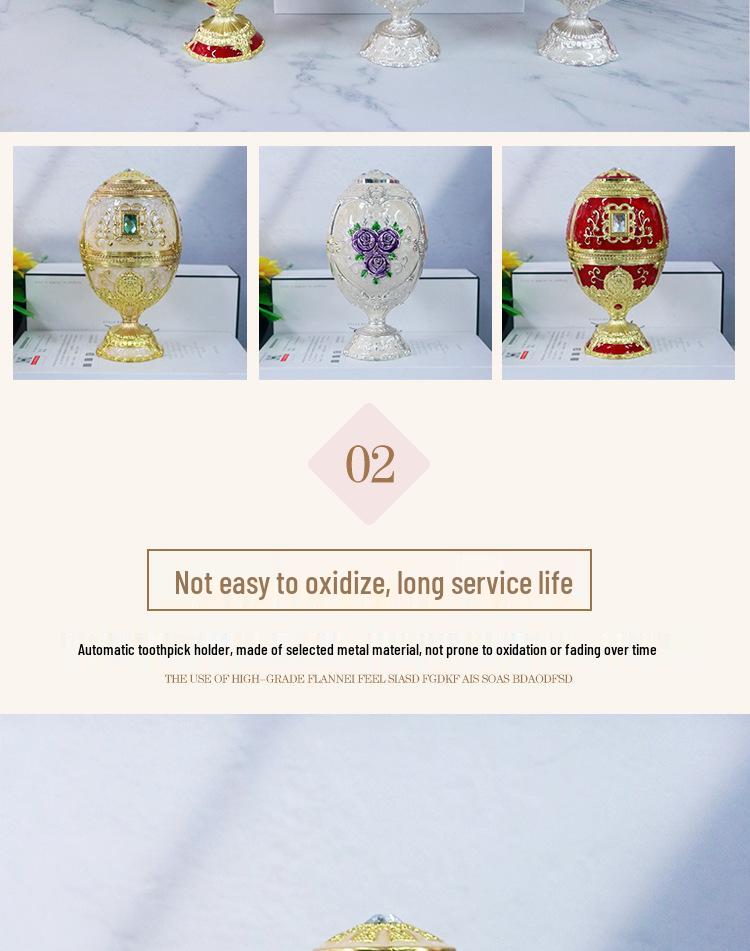 European Classical Zinc Alloy Toothpick Holder - Press-Type Multi-functional Metal Container with Light Luxury Craftsmanship.