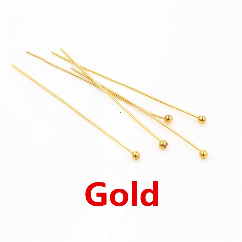 200pcs/lot 16 20 25 30 40 45 50mm Silver Color Metal Ball Head Pins For Diy Jewelry Making Head Pins Findings Dia 0.5mm Supplies