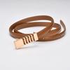 Small Belt Women's Jeans Belt Simple and Versatile Thin Belt Decorative Retro Gold Buckle Small Leather Belt Fashionable and Versatile