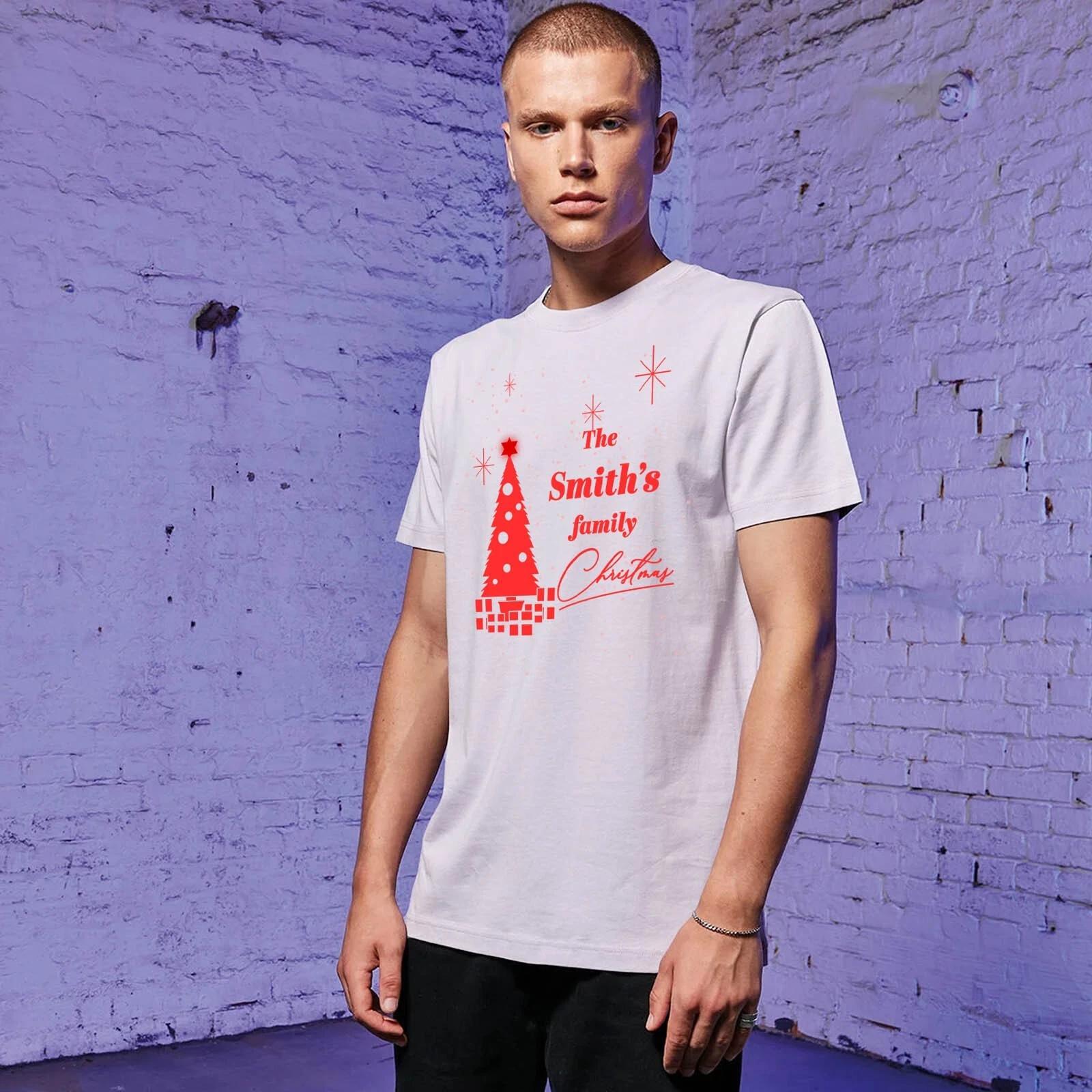 Unisex personalised T-Shirt-The (name) s Family Christmas-Cstm Christmas T-shirt S