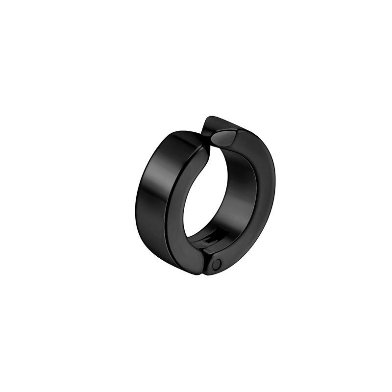 Nicht-piercingende Herren-Ohrclips, Titanstahl Schwarzer Ohrstecker/Ohrring, Japanischer & Koreanischer Stil