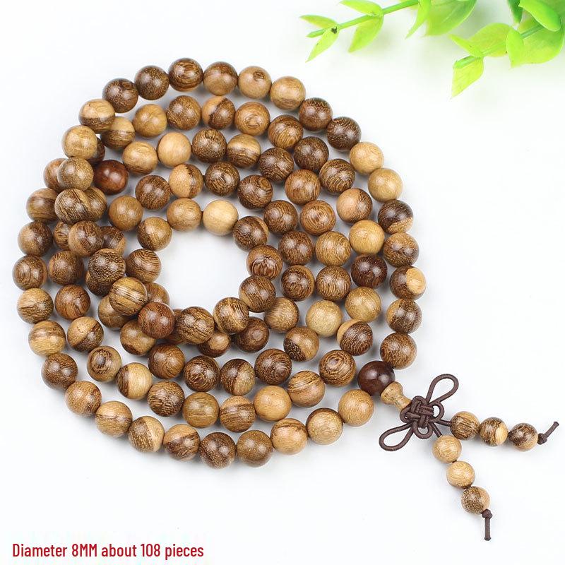 Wooden Sandalwood Buddhist Bead Bracelets - 108 Beads, Unisex Jewelry for Couples