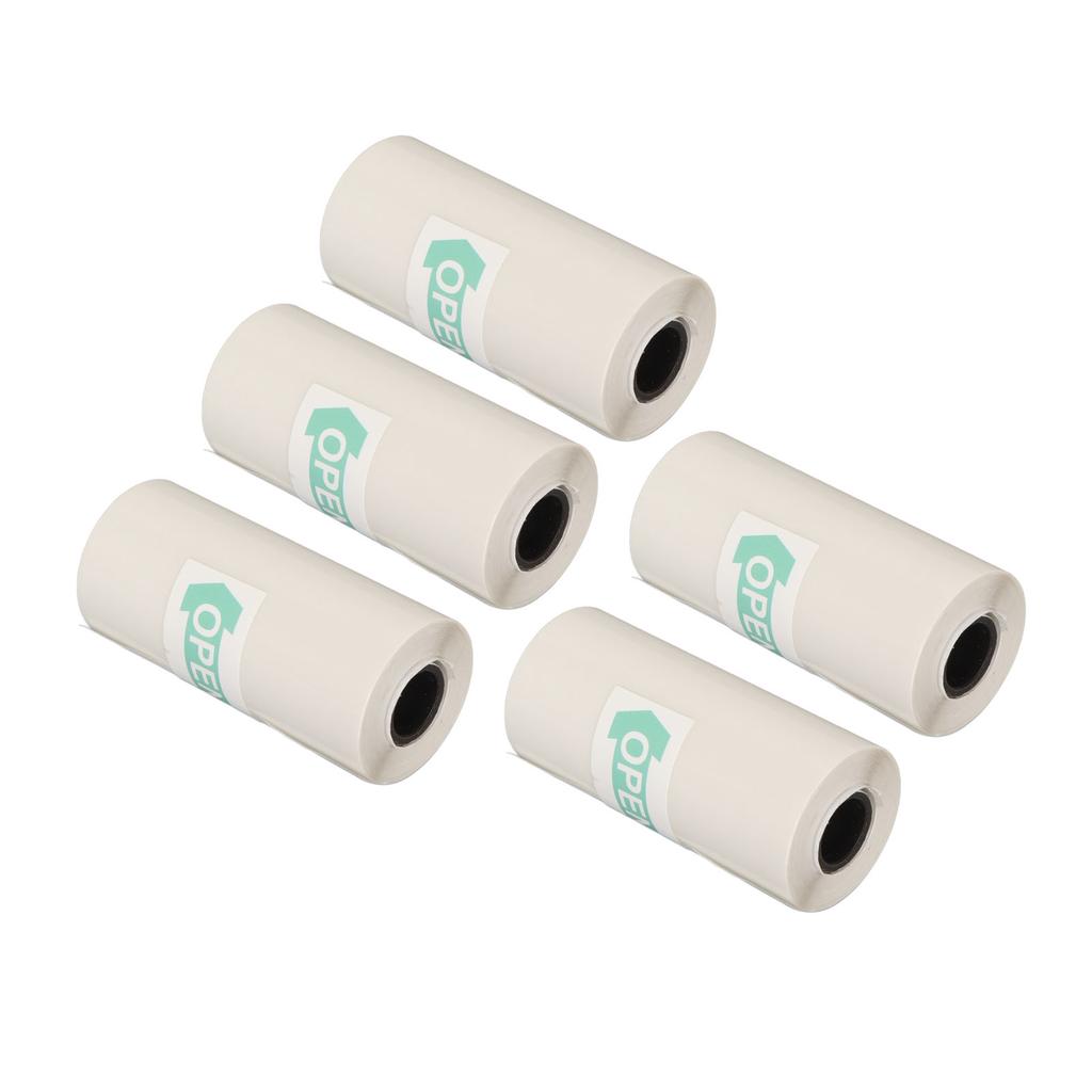 5 Rolls Adhesive Thermal Paper 2.2in Long 1in Wide Printing Transparent Thermal Sticker Paper for Ph