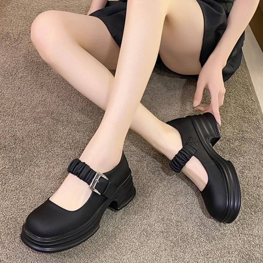 Internet celebrity versatile Japanese college style platform small leather shoes women 2025 new summer retro French Mary Jane shoes